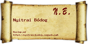 Nyitrai Bódog névjegykártya
